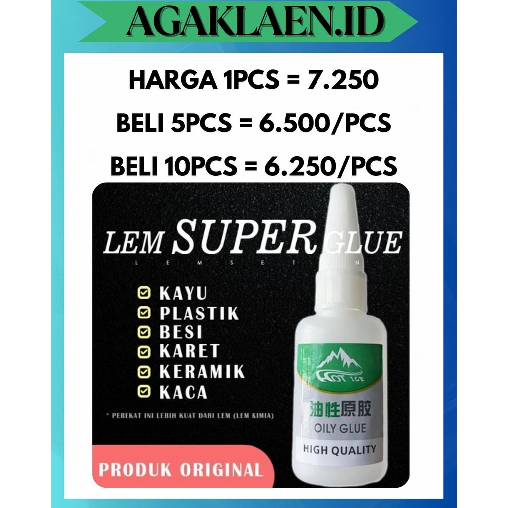 

AL OILY GLUE 50GR LEM SUPER SERBAGUNA PEREKAT KUAT KERAMIK KACA LOGAM KARET PLASTIK