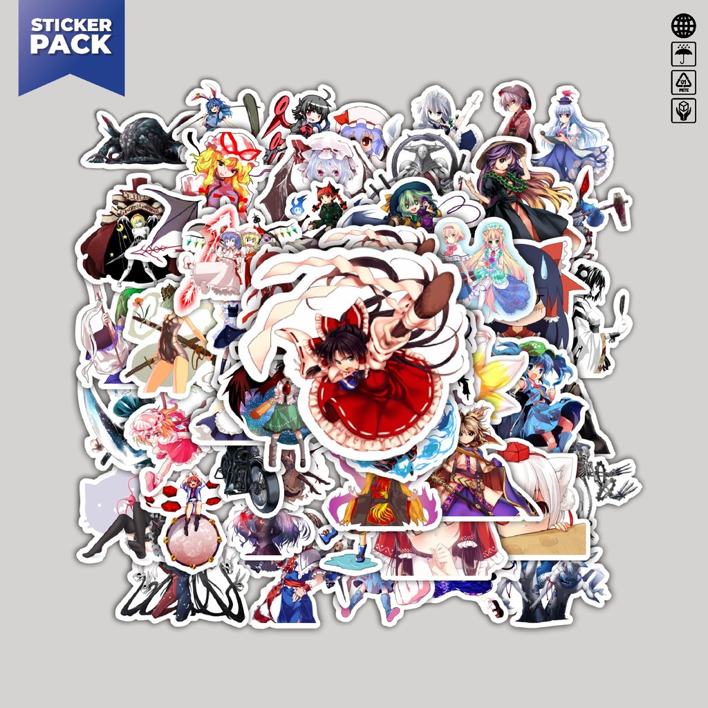 [100PCS]Stiker Pack Stiker Game Series Touhou Project Karakter Mix 5 Aesthetic Vinyl Anti Air Dekora