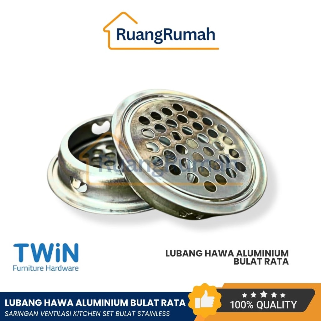 TWIN Sarangan Hawa Bulat 35mm Stainless Steel Lubang hawa Angin Angin