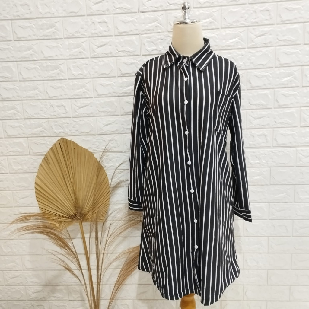 af hem cewek tunik / kameja tunik salur cewek / Long Tunik Salur tunik garis
