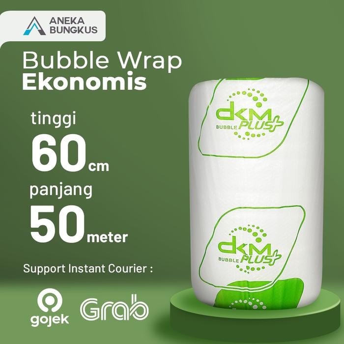 

Plastik Bubble/Buble Wrap Bening DKM+ 60cm x 50m Bubble Wrap Ekonomis - Bening Standar, 60cm x 50m