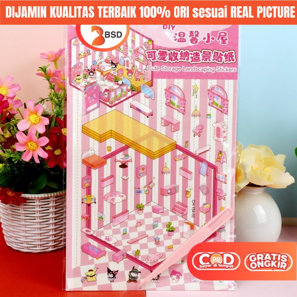 

BSD Mainan Puzzle Sticker Rumah Rumahan Melody DIY 3D Edukasi Anak Perempuan KKV 9 7 5 4 3 2 Tahun