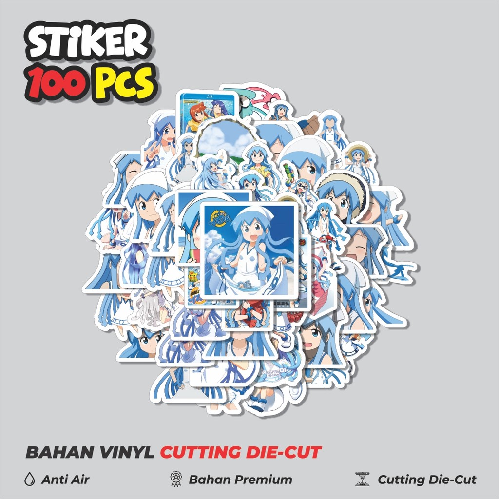 

Terbaru! 50 pcs Stiker Anime Series Squid Girls Karakter Mix Dekorasi Lucu Kreatif untuk Notebook, Skateboard, HP