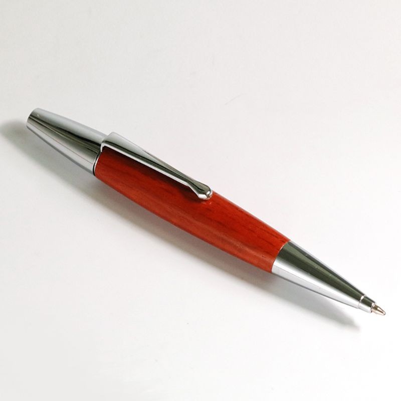 

Red Willow Wood Silver Chessboard Twist Trim Fat Ballpoint Pen Writing Tool Gift W3JD
