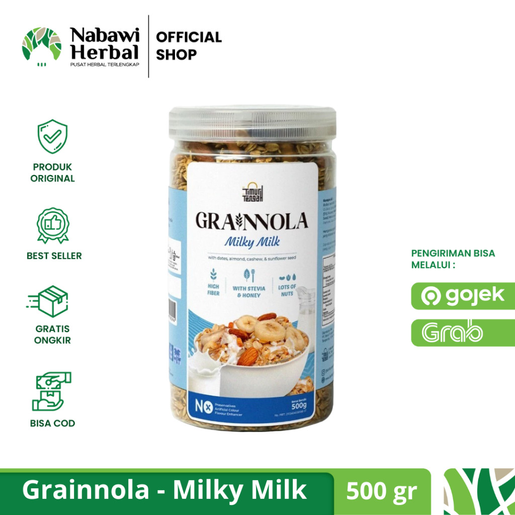 

TIMUR TENGAH - Granola Grainnola Milky Milk 500gr - Sereal Sarapan Sehat Rendah Kalori