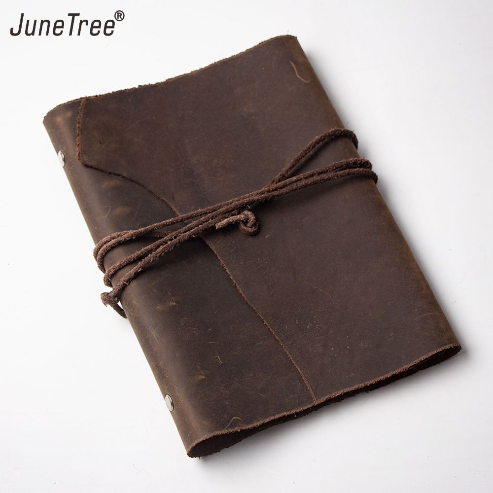 

Junetree Travelers Vintage Notebook genuine Leather planner Diary a5 ring Journal Sketchbook Stationery School Office Supplies