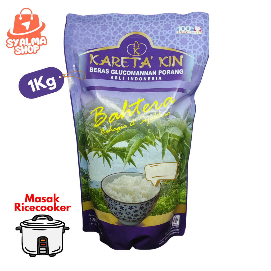 

Kareta Kin Bahtera Beras Glukomanan Porang 1Kg Tinggi Serat Alami Organik