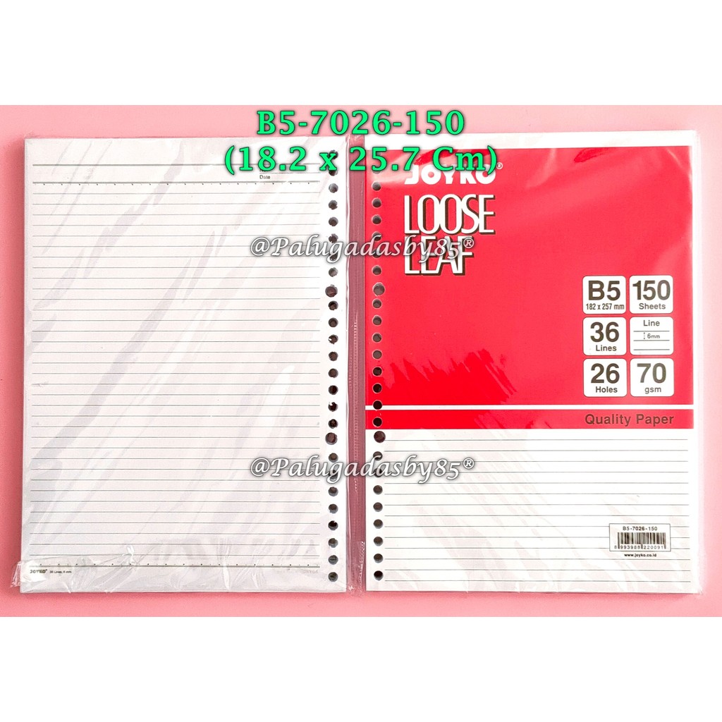 

(1 Pak Isi 150 Lembar) GROSIR Loose Leaf JOYKO B5 150 Garis / Loose Leaf Joyko B5-7026-150