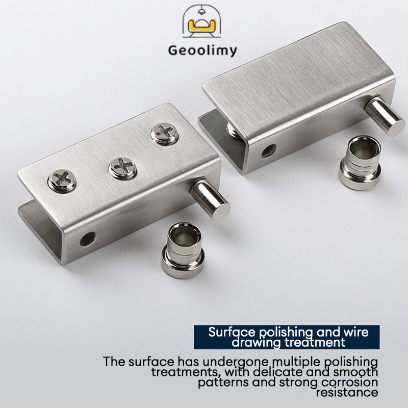 2pcs Engsel Pivot Jepit Pintu Kaca Kabinet / Pivot Pintu Kaca / Geoolimy