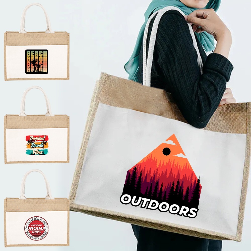 Tas Belanja Shopping Bag Holiday Play Bag Tote Folding Pouch Handbags Picnic Bag Storage Bag Large-C