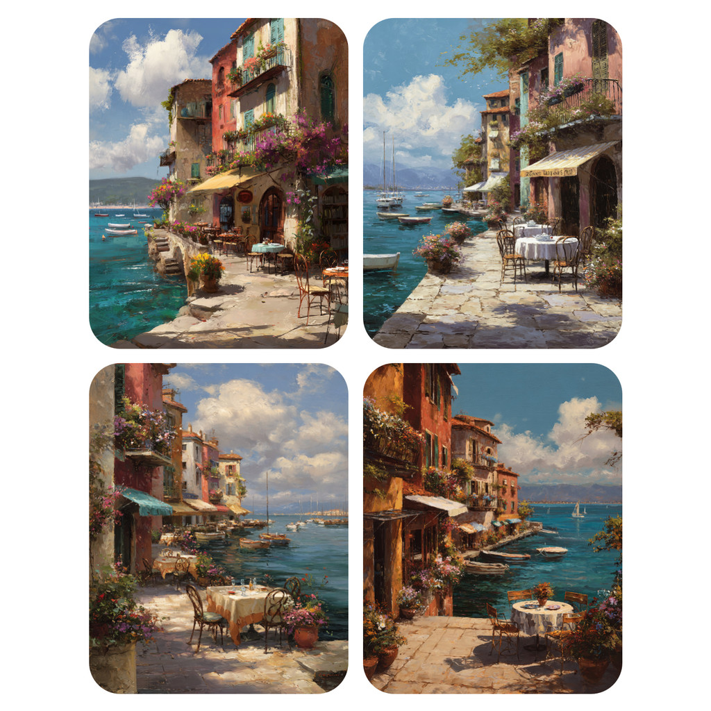 

Hand Paint Seaside Restaurant lotus Painting By Numbers Kit DIY Acrylic Artwork Canvas Art Gift Home