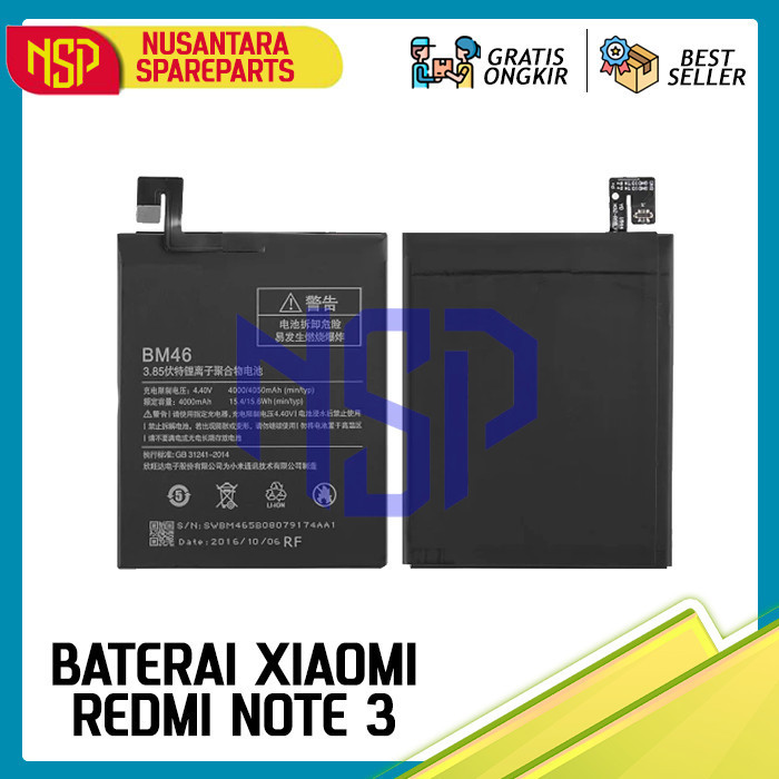 BATERAI XIAOMI REDMI NOTE 3 ORIGINAL