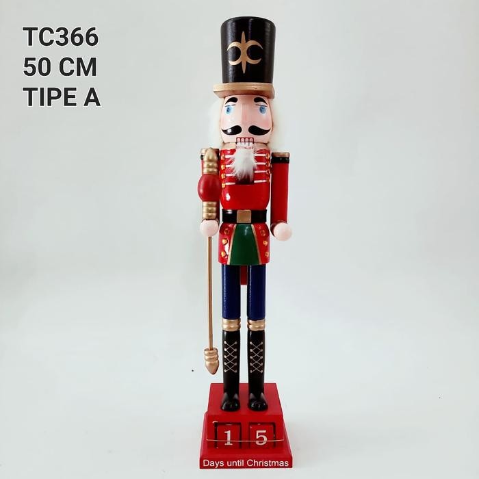 

PROMO!Patung Kayu Nutcraker 60 cm Gliter Model Kalender 25 Des Kado Natal - TC366 50CM - AREADY
