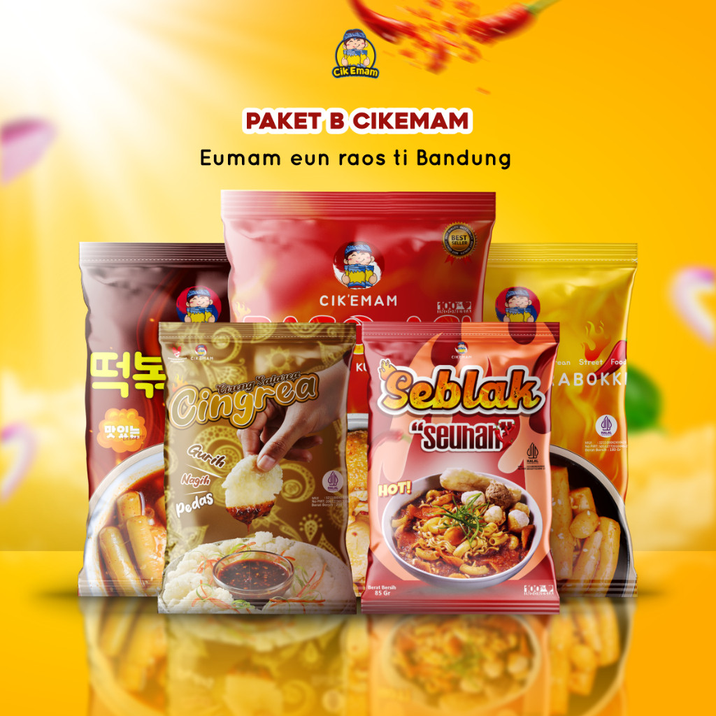 

Emama.store Cik’Emam – Paket B (BEST SELLER) (Rabokki, Topokki, Baso Aci, Cingrea, Seblak ) Jajanan Khas Bandung