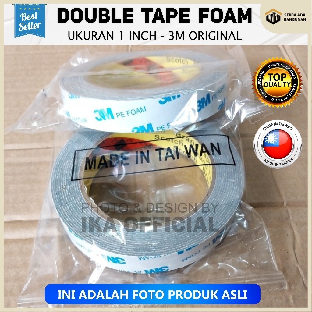 

SAB Double Tape 3M Putih PE Foam 1600 T White 20mm X 4Mtr DOBLE TAPE 3M PE FOAM ISOLASI BOLAK BALIK 20MM x 4.5 METER DOUBLE TAPE 3M BUSA PE FOAM TAPE 2 CM X 4.5 M PEREKAT MOBIL & MOTOR