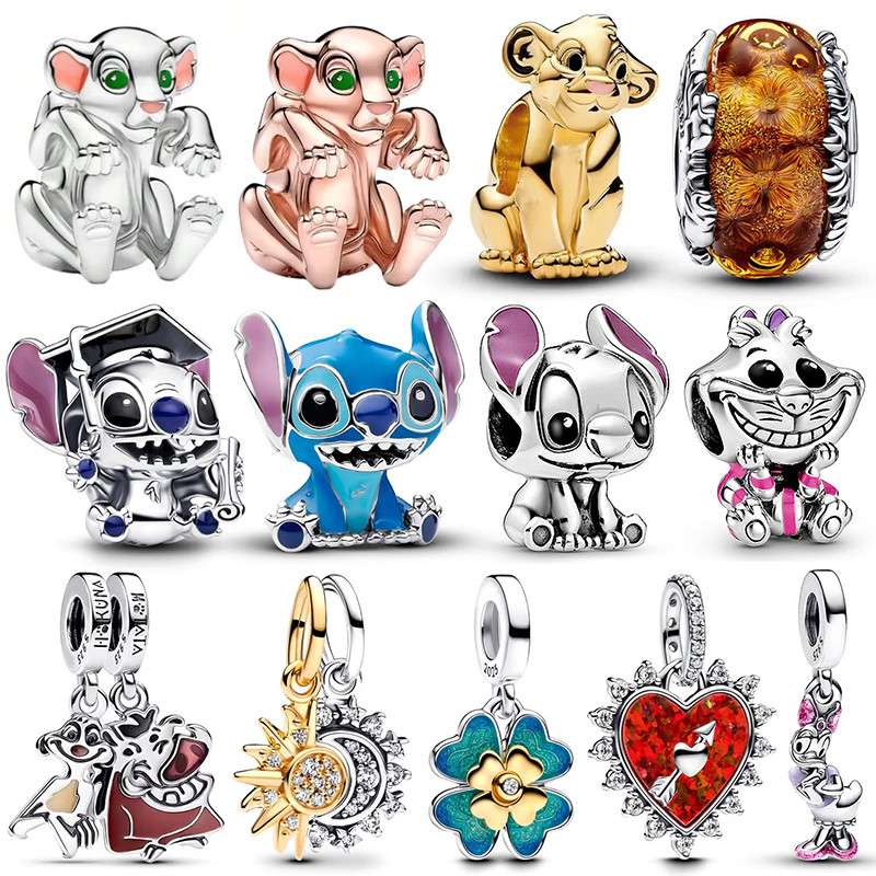 Charms Silver 925 Disney The Lion King Simba Beads Fits Bracelet Bangle Necklace Women Luxury DIY Je