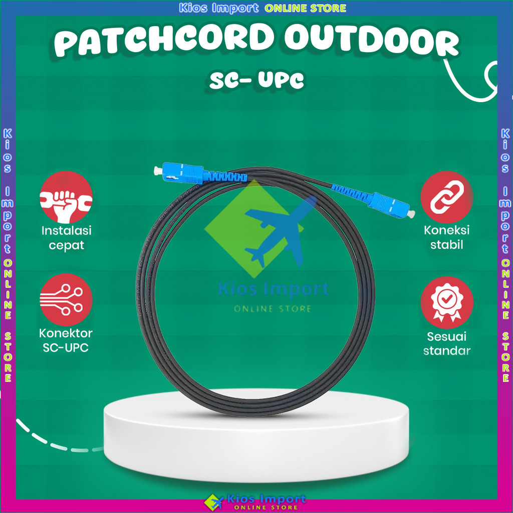 PC CABLE Patchcord Outdoor SC UPC 1 Meter / 2 M Kabel patchcord 1M 2M Hitam