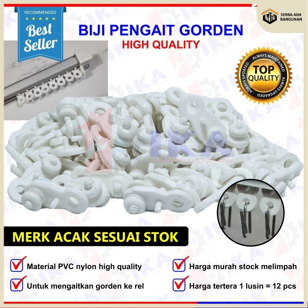 SAB RODAKU GORDEN BAHAN PLASTIK PREMIUM Roda Rell / Biji Plastik Rell / Rail Gorden T / Kawat Pengai