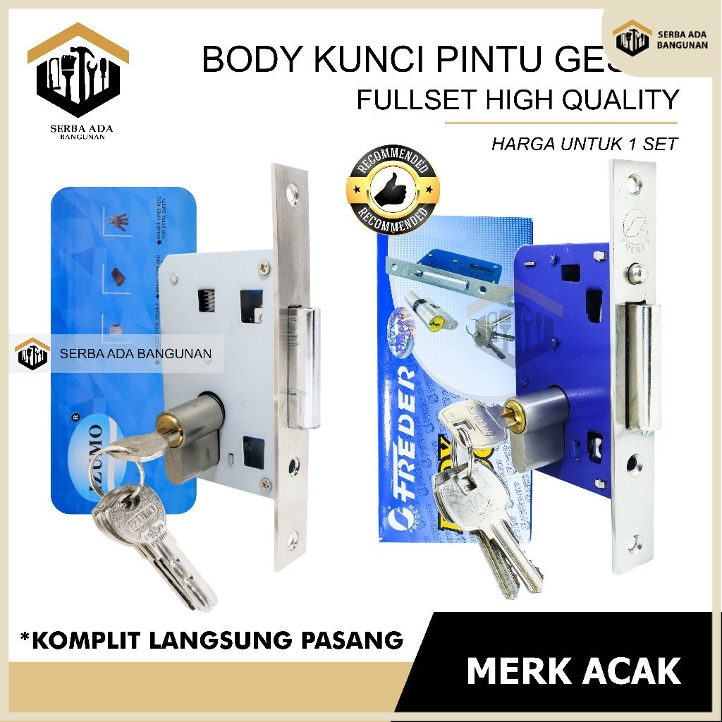 SAB Body Kunci Mekar / Body Kunci Geser Sliding Door Stainless Steel / Body Dorong  / Body Kunci Pin