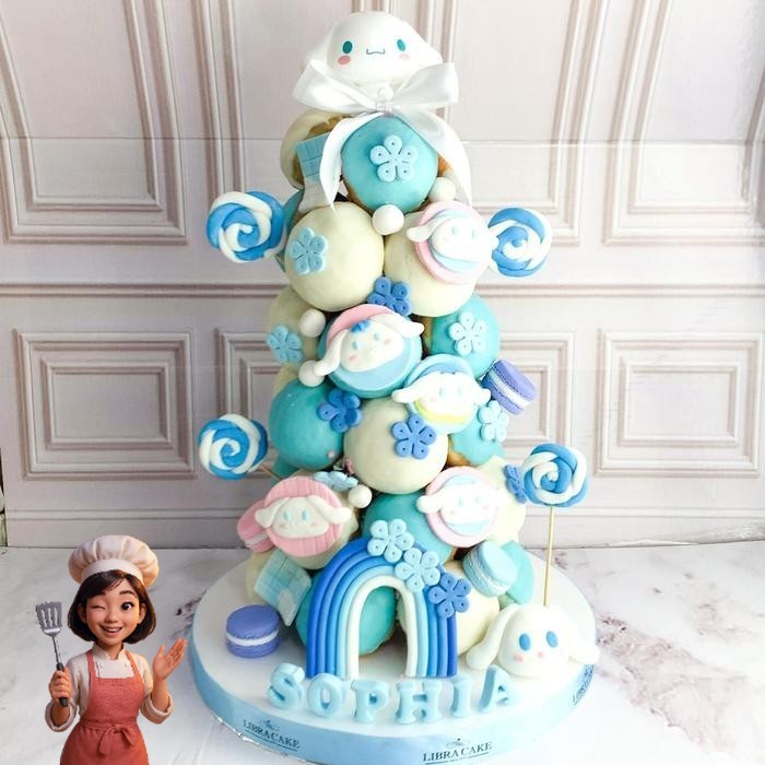 

Donat/Donat ulang tahun/Donat Tower Tema Cinnamoroll/Donat ultah