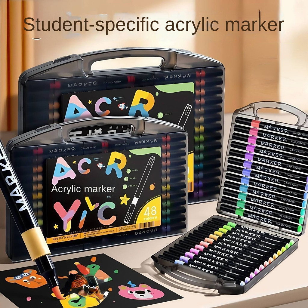 

24-80 Colores Set Acrylic Paint Art Marker Pen Rock Painting for Kids Graffiti Stone Ceramic Glass Wood DIY Crafts Art Supplies