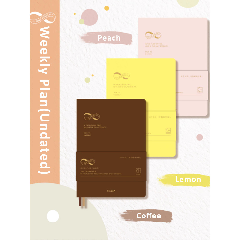 

Kinbor A5 Planner Agenda Notebooks Weeks Monthly Soft Cover Time Manager Eight Point Grid Self Filled Self Discipline Handbooks