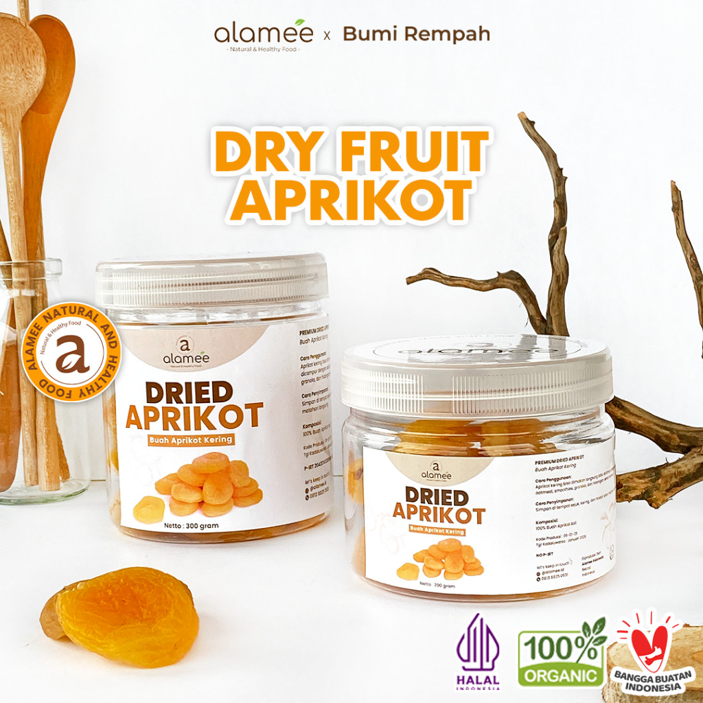 

ALAMEE Dried Apricot Buah Aprikot Kering Dried Fruit Apricots Tanpa Biji Cemilan Buah Sehat 300gr