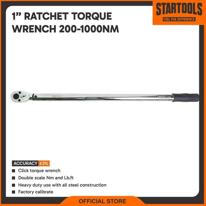 Startools 1" Ratchet Torque Wrench 200-1000Nm / Micrometer Torque Wrench 200-1000Nm / Kunci Moment /
