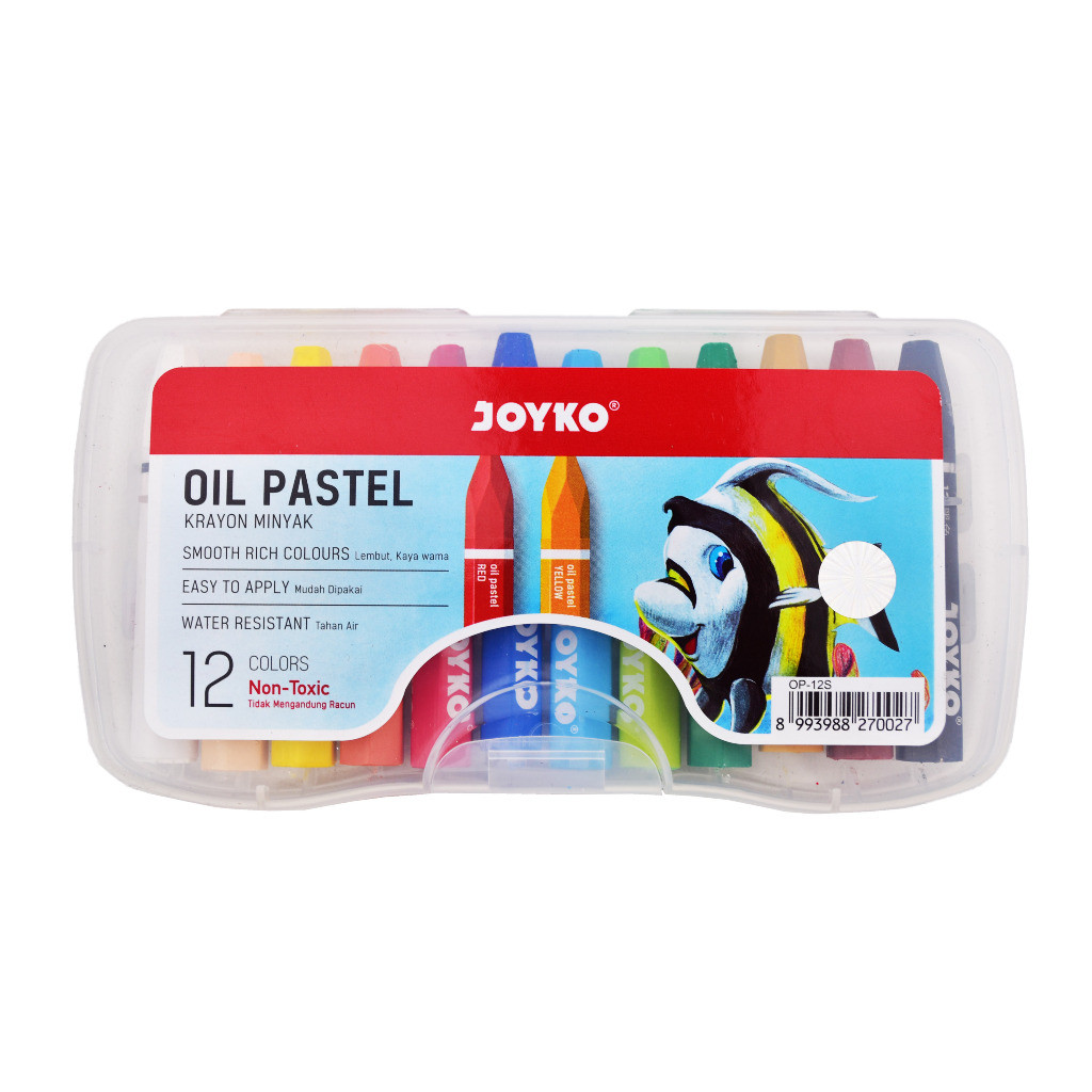 

Crayon Joyko Oil Pastel 12 Warna Tahan Air Krayon Minyak OP-12W Non Toxic - MY