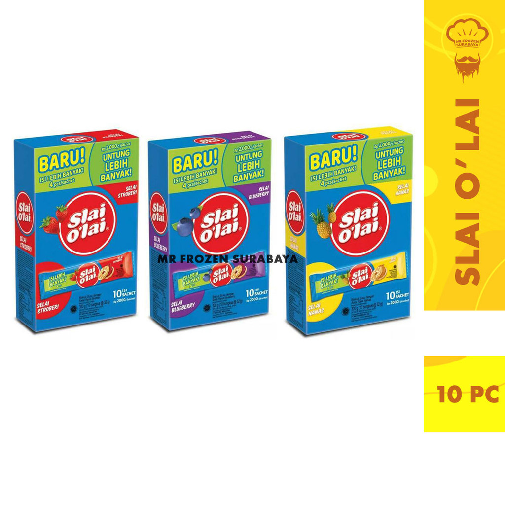 

Slai Olai Biskuit Selai Buah Strawberry Bluberry Nanas Kemasan Box isi 10pc