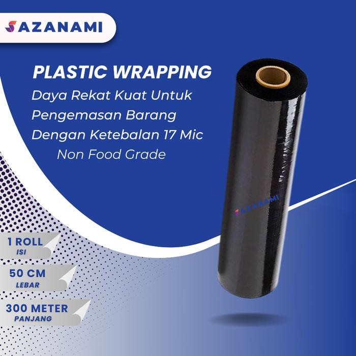 

STRETCH FILM 50CM X 300M HITAM PLASTIK WRAPPING PLASTIC WRAP PACKINGAN - 20 MIC