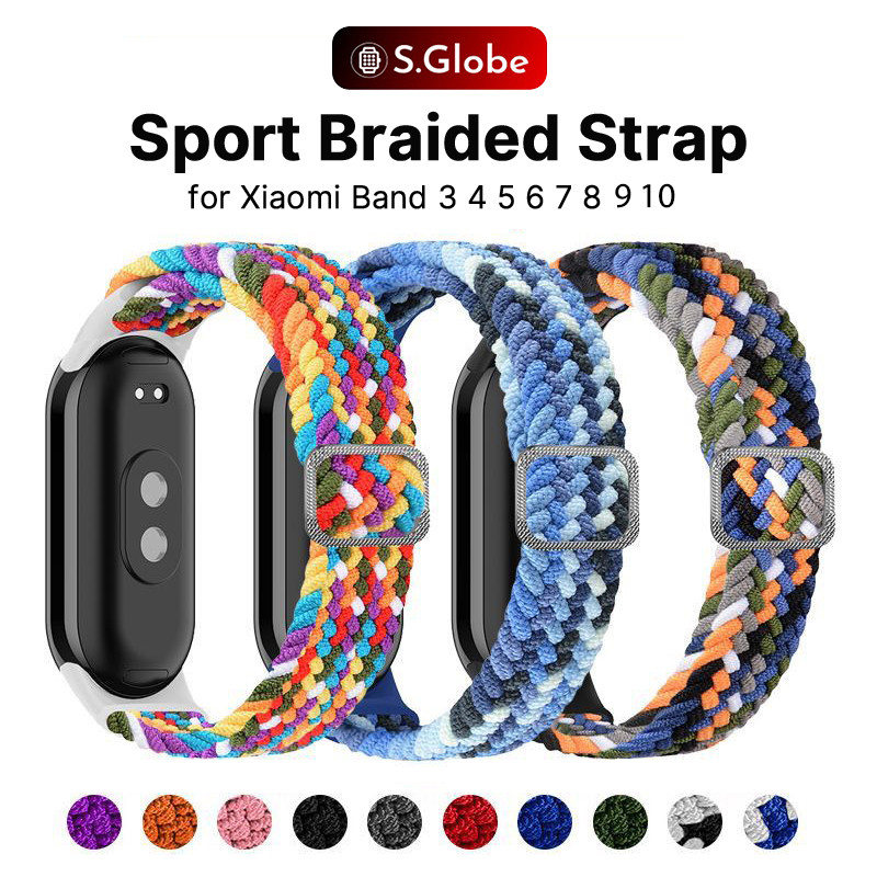 Elastic Strap Xiaomi Band Mi Band 3 4 5 6 7 8 9 10 Adjustable Nylon Strap M6 M7 Smartwatch Replaceme