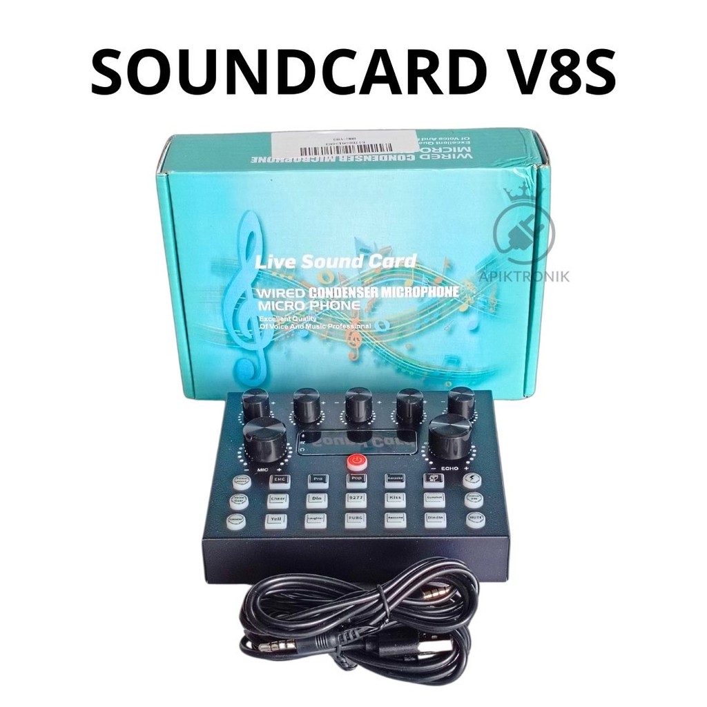 Sound Card V8S – Mixer Mini Audio Bluetooth untuk Karaoke & Live Streaming