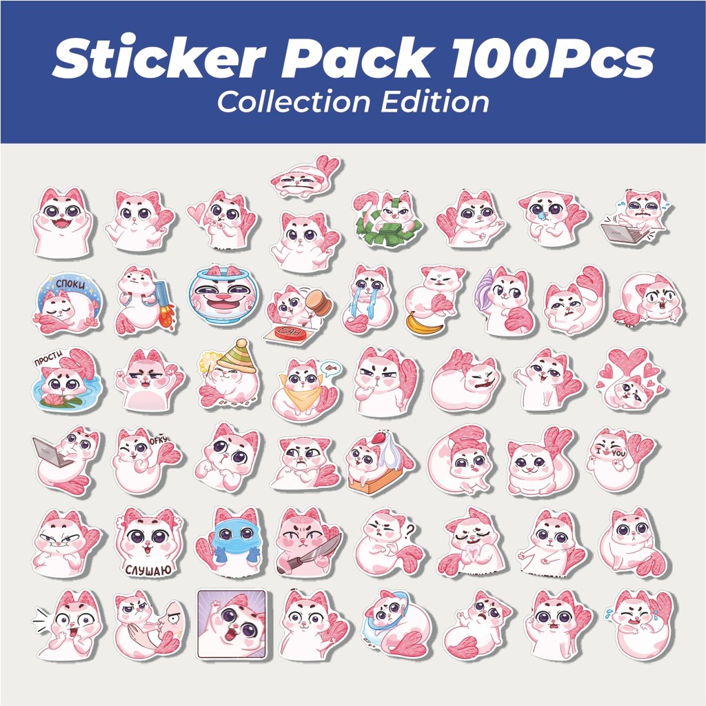 

Hot Stiker Kucing Lucu MEOWNYAM Lucu Anti Air Stikers Berperekat Waterproof Sticker Decal Buat Motor Helm Buku Journal Koper Casing HP Laptop Botol Minum