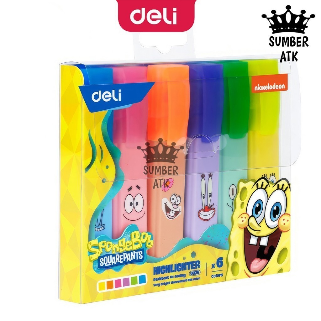 

Deli Set 6 Pcs Spidol Highlighter Spongebob EU375 Random Spidol Stabilo Warna Warni Alat Tulis Penanda Text Marker