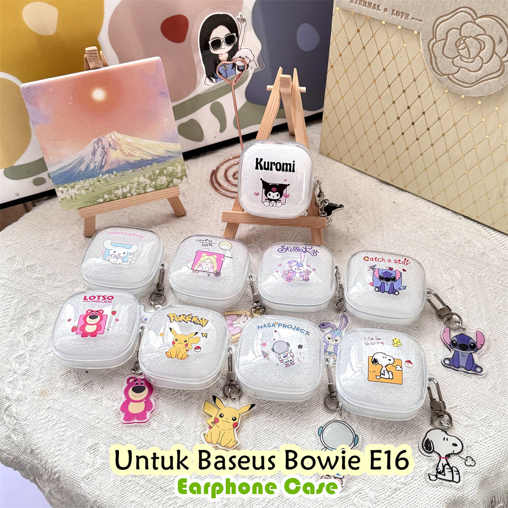 Yoshida Untuk Baseus Bowie E16 Case transparan Pola kartun Trendi Soft Silicone Earphone Case NO.2