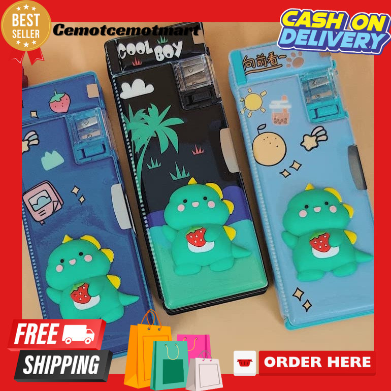 

[Cmt] PENCIL PENSIL ANAK SEKOLAH GAMBAR DINO DINOSAURUS TIMBUL LUCU XPM 551-3