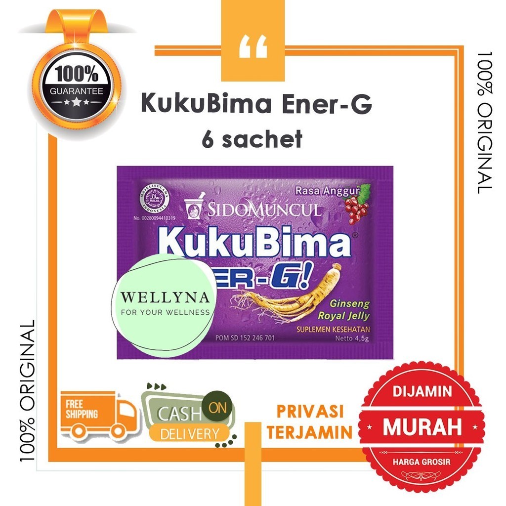 

Minuman Kesehatan KukuBima Ener-G Dus 6 Sachet Kuku Bima Enerji