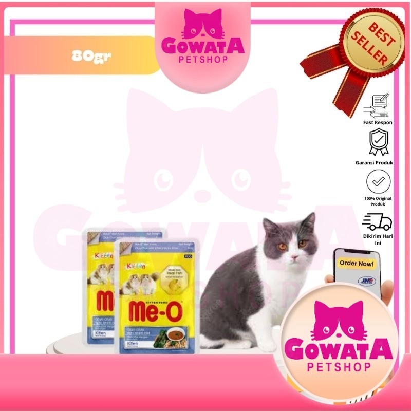 Makanan Kucing Meo Pouch 80gr Kitten Otak-Otak With White Fish