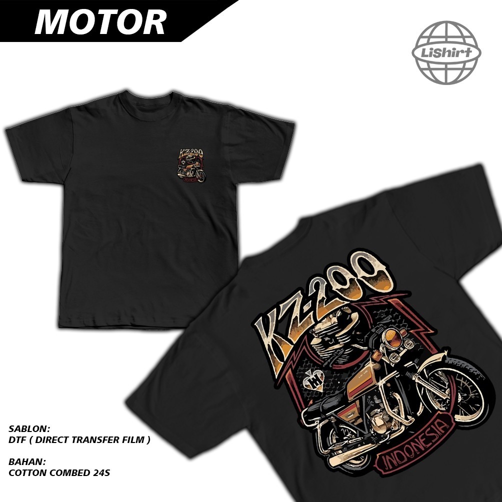 KAOS MOTOR - BINTER MERZY KZ-200 - KAOS DISTRO - KAOS COTTON COMBED 24s NYAMAN DAN ADEM SABLON PREMI