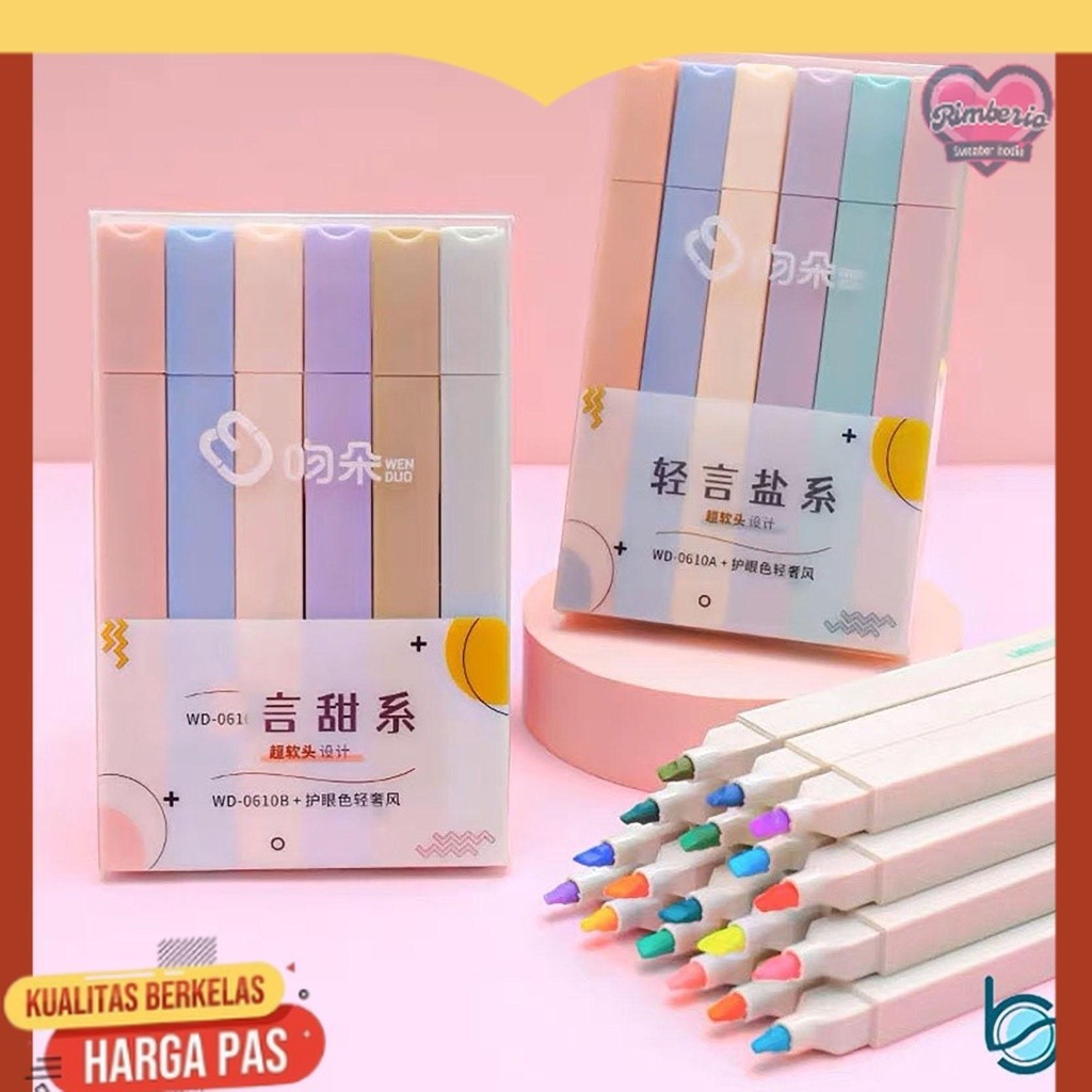 

COD Stabilo Pastel 1 Set Stabilo Highlighter Multicolor Stabilo siswa 6PCS/SET Warna Pastel 6 Warna Lucu - Best Stationary