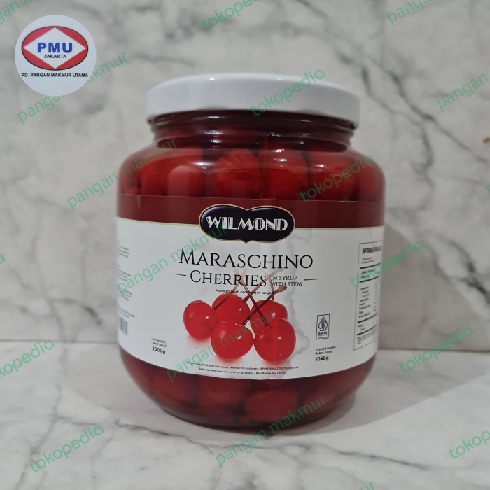 

Berkualitas!! cherries maraschino wilmond - ceri merah cherry tangkai wilmond 2 kg