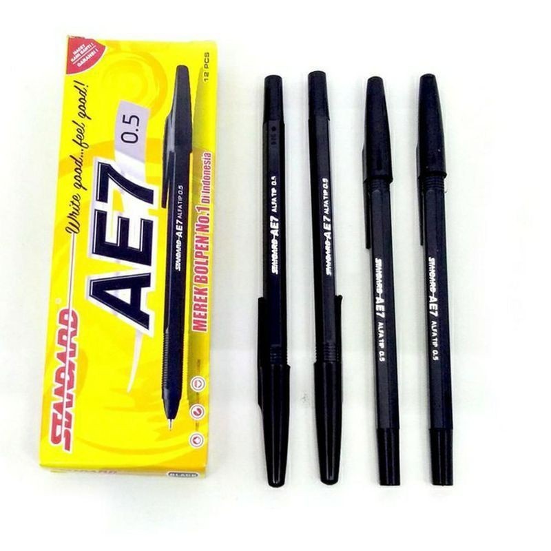 

SELUSIN ( 12 PCS ) Pulpen Standard AE7 | Ballpoint / Bolpen Perlengkapan Sekolah