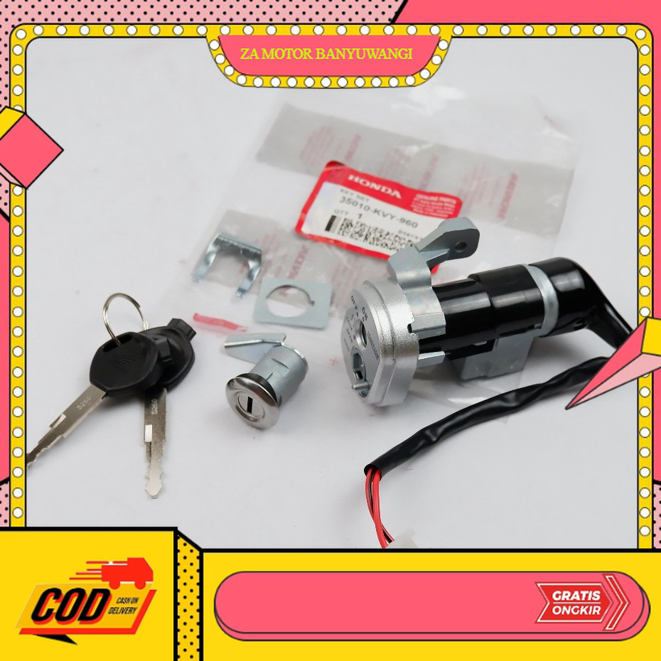 Kunci Kontak Honda Beat Karbu Ori / Kunci Kontak Motor Honda Beat Old - 35010-KVY-960