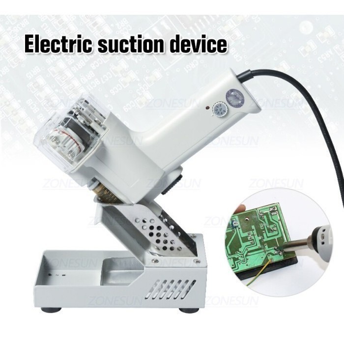 ZONESUN Electric Vacuum Double Desoldering Pump Solder Sucker Tin