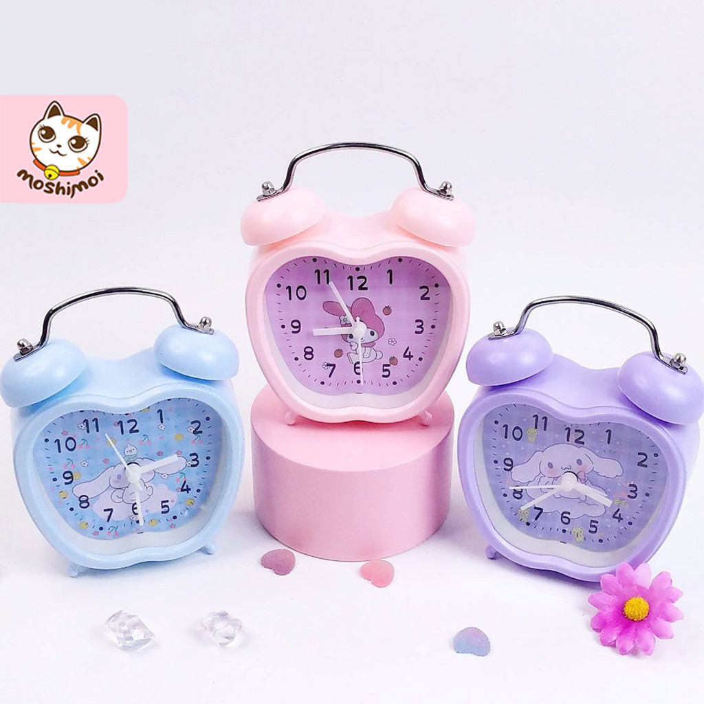 Jam Weker / Jam Beker / Jam Alarm Plastik Kring Cinnamorol Bentuk Apel