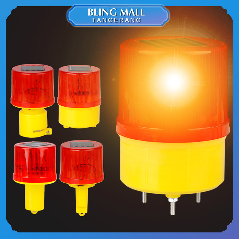 Lampu Peringatan Lalu Lintas LED Tenaga Surya Warna Merah untuk Lalu Lintas/Perahu Lampu Kedap Kedip