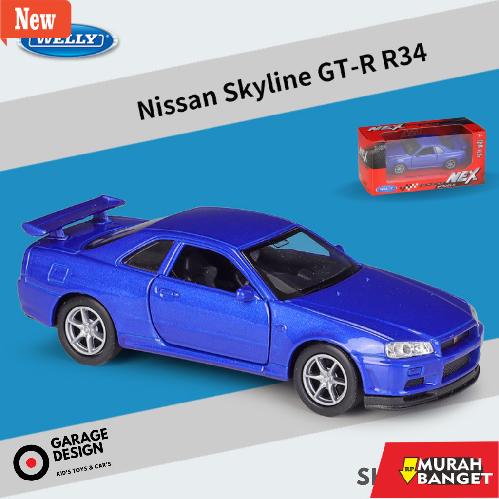 RC formula one mainan mobil anak yg lagi viral- Diecast Mobil Miniatur Nissan Skyline GTR R34 1:36 -