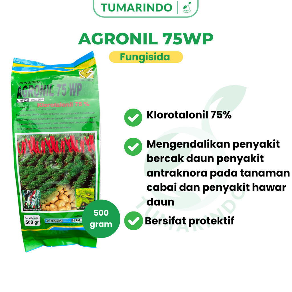 Agronil 500gram Klorotalonil fungisida Mengendalikan jamur pada tanaman