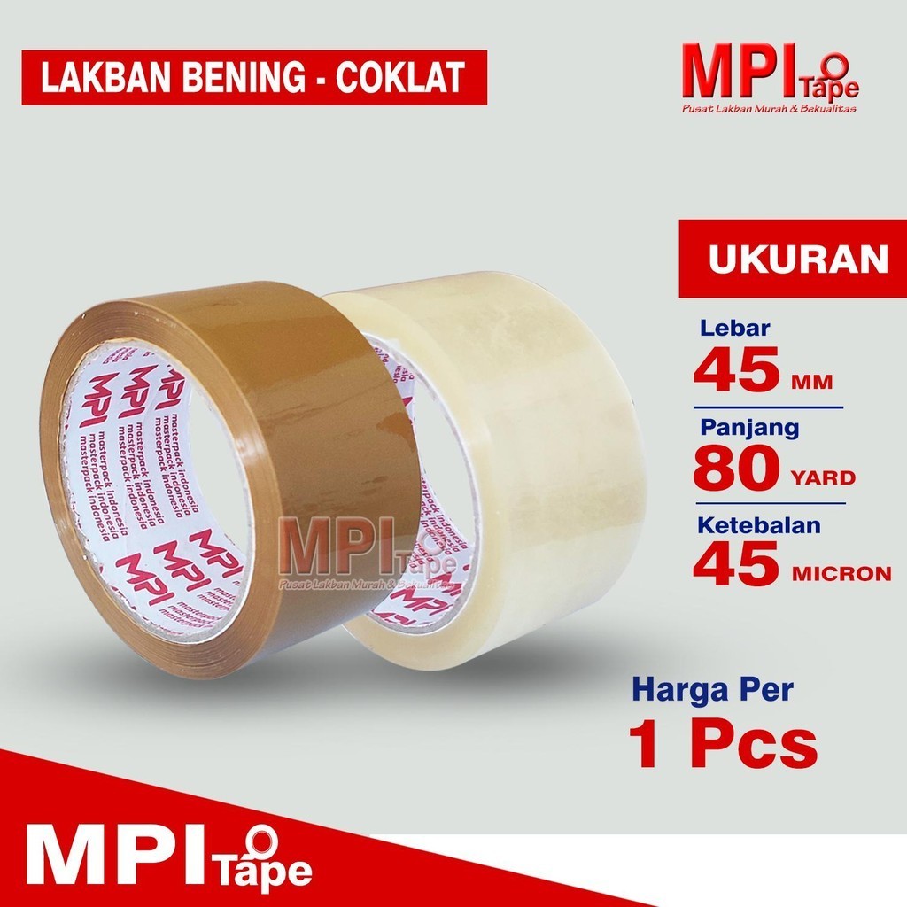 

Lakban Bening - Coklat MPI 45 mm x 80 yard - Lakban Packing